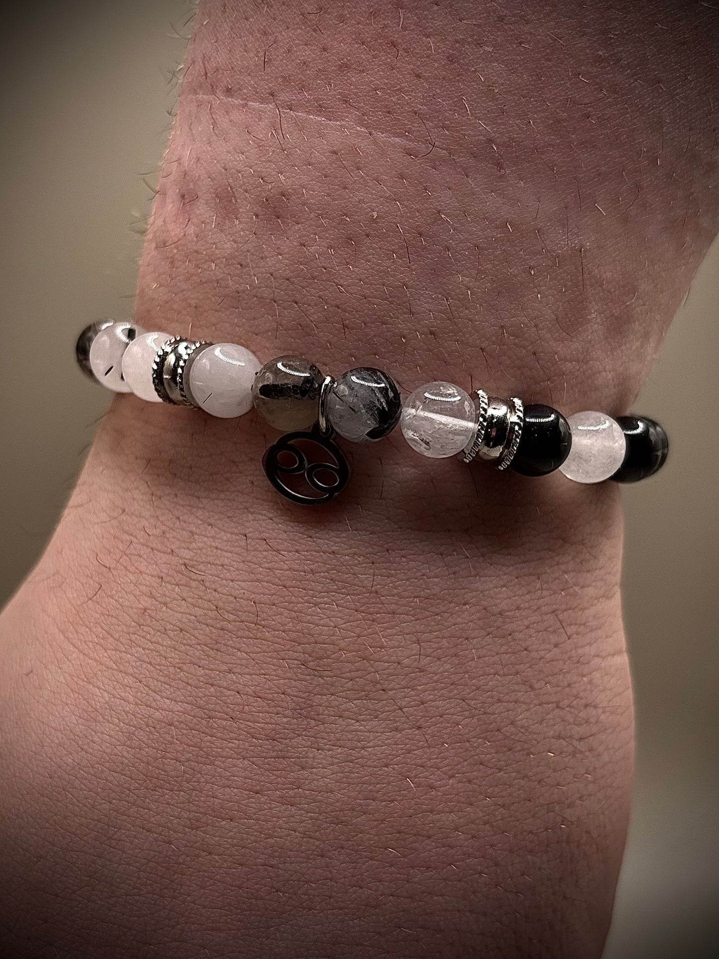 “Monochrome Cancer” - мъжка гривна зодия Рак