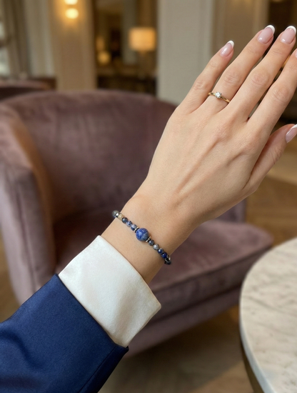 HOA Содалит: Гласът на Истината - дамска гривна с фасетиран Содалит