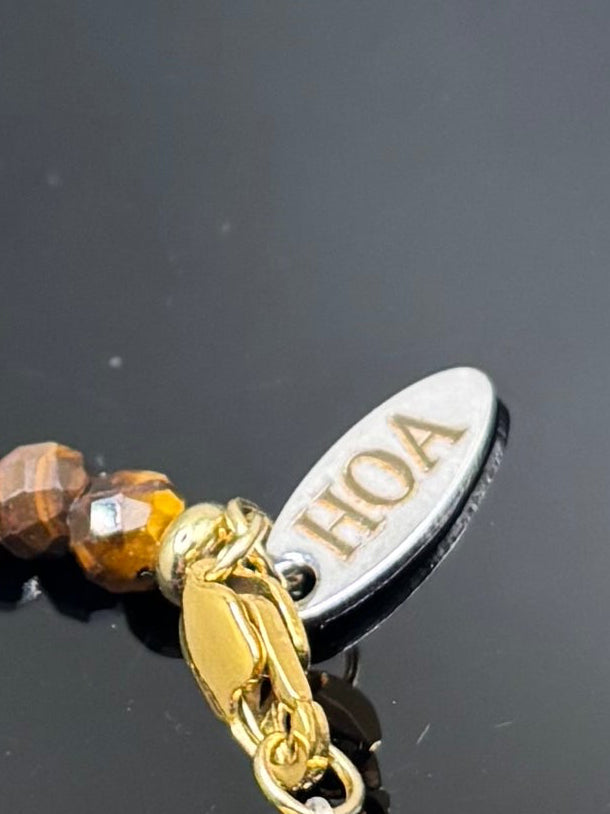 HOA Тигрово око: Златна Решителност - дамска гривна с фасетирано Тигрово око