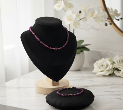 HOA Рубин и Златен Хематит: Кралска Енергия - комплект гривна и колие