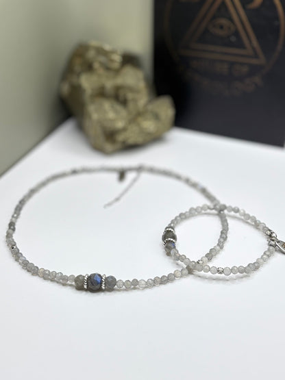 HOA Лабрадорит: Скритият Код - дамско колие с фасетиран Лабрадорит