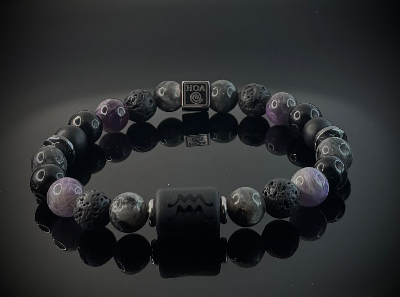 “Aquarius Noctis” - мъжка гривна зодия Водолей