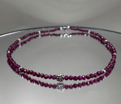 HOA Гранат: Сърцето на Дракона - дамско колие с фасетиран Гранат