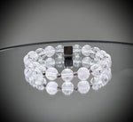 Луксозна гривна от естествен Лемурийски кристал и висок клас Розов кварц ААА+ със сребърни детайли. Ръчно изработен артефакт от колекция Lemurian Bloodline на House of Astrology.