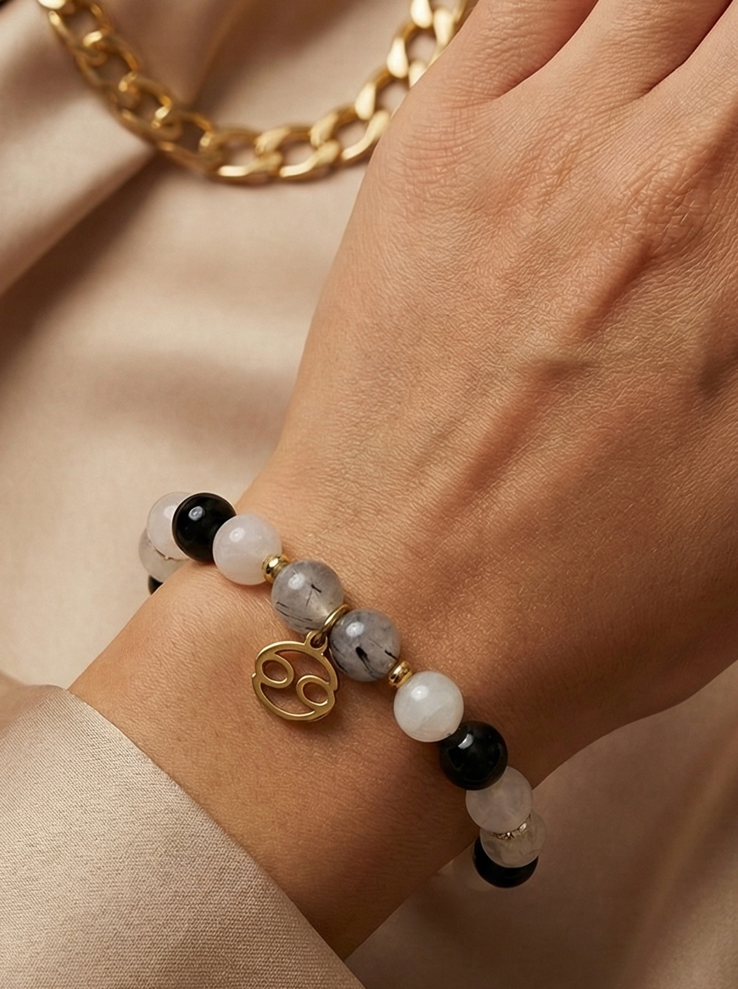 “Cancer Nocturna” - дамска гривна зодия Рак