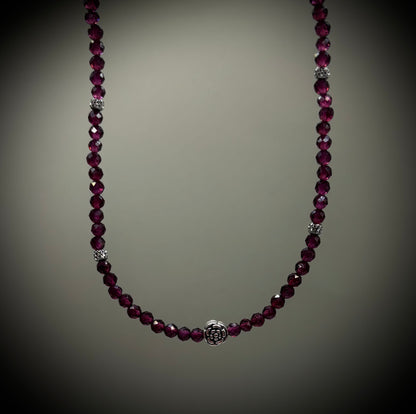 HOA Гранат: Сърцето на Дракона - дамско колие с фасетиран Гранат