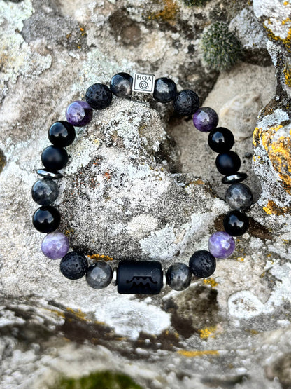 “Aquarius Noctis” - мъжка гривна зодия Водолей